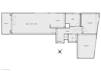 Appartement - 66 m² - 3 pièces