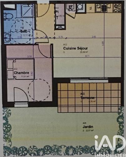 Appartement - 42 m² - 2 pièces