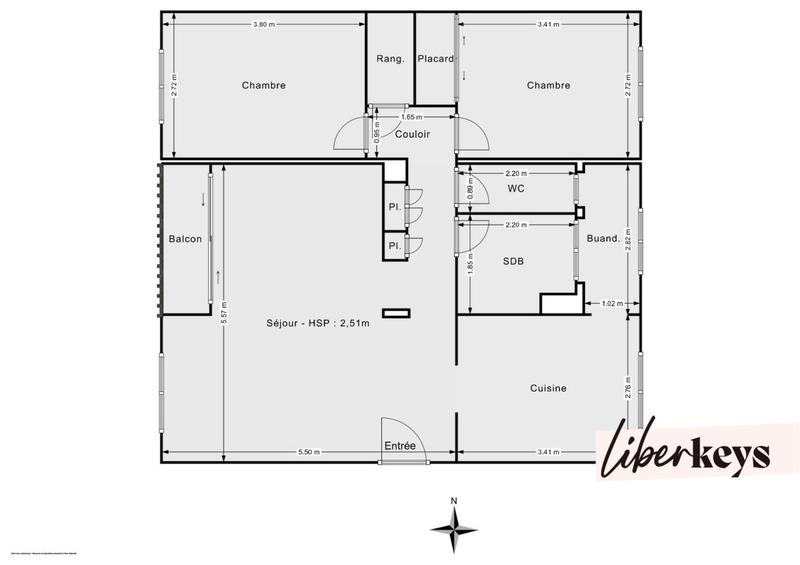 Appartement - 70 m² - 3 pièces