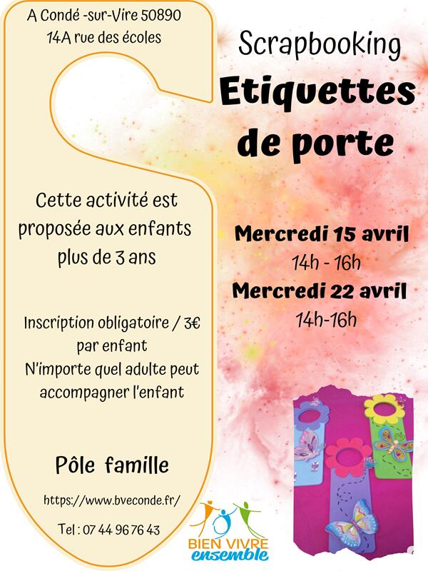 Atelier scrapbooking "Étiquettes de porte"