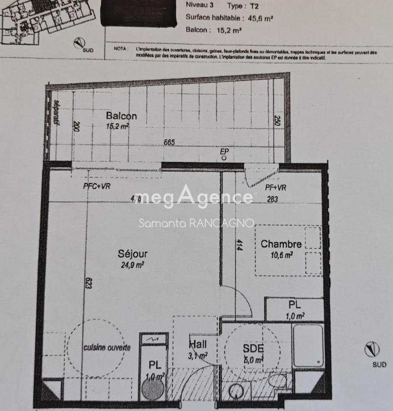 Appartement - 45 m² - 2 pièces