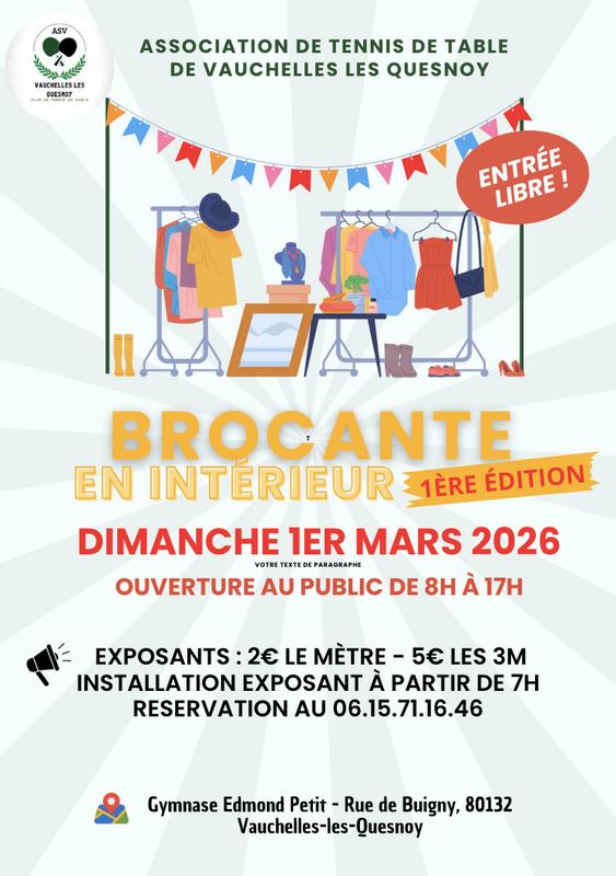 1ère édition brocante tennis de table