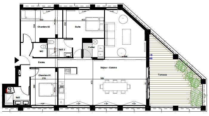 Appartement - 123 m² - 5 pièces