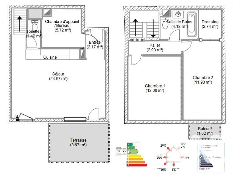 Duplex - 69 m² - 4 pièces