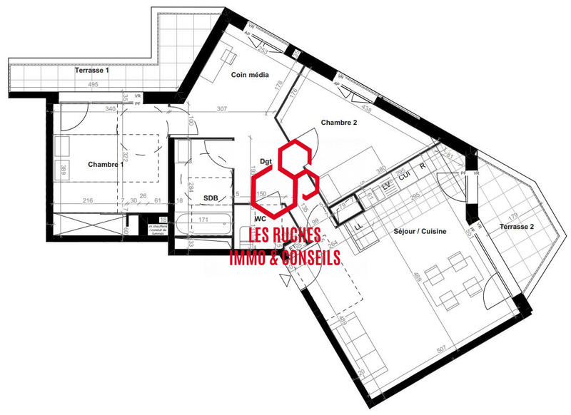 Appartement - 71 m² - 3 pièces