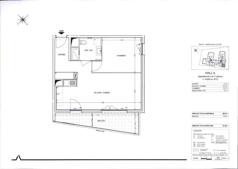 Appartement - 51 m² - 2 pièces
