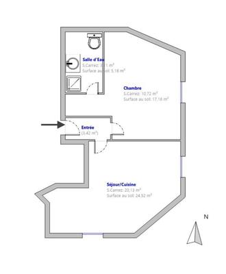 Appartement - 37 m² - 2 pièces