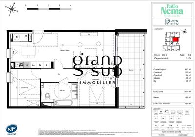 Appartement - 62 m² - 3 pièces