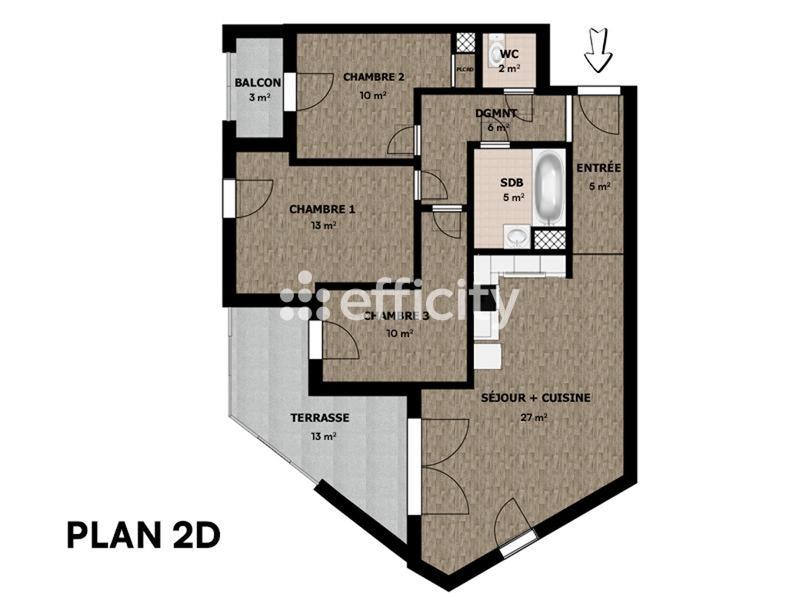 Appartement - 80 m² - 4 pièces