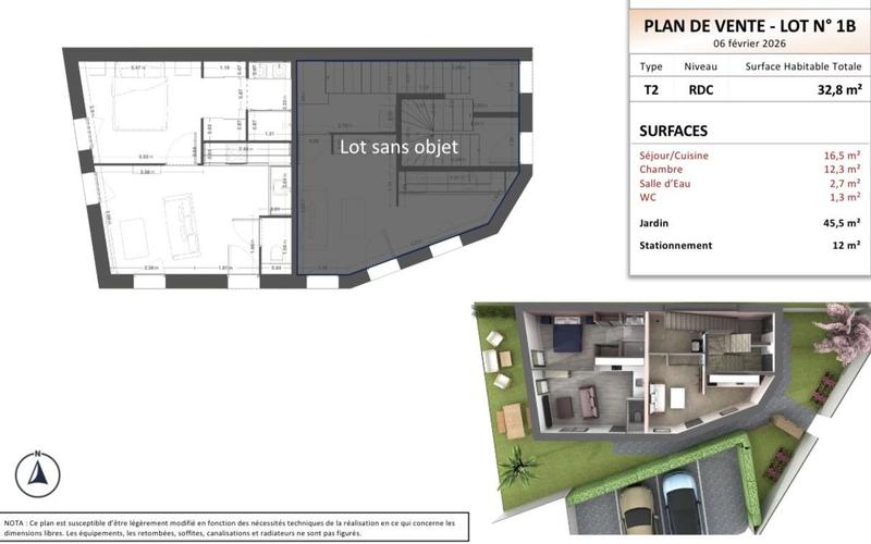 Appartement - 33 m² - 2 pièces