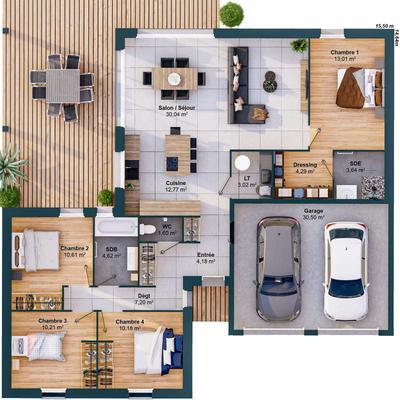 Maison - 115 m² - 6 pièces