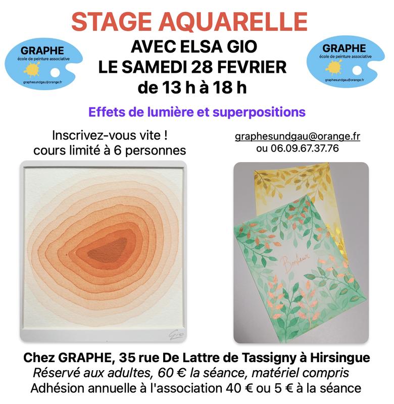 Stage aquarelle - Public adulte débutant