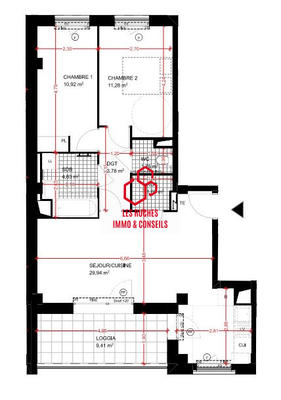 Appartement - 64 m² - 3 pièces