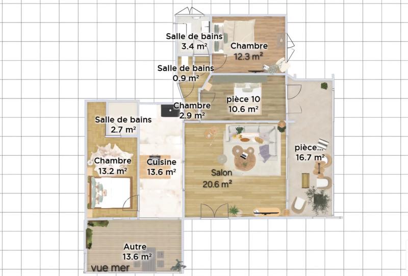 Appartement - 110 m² - 4 pièces