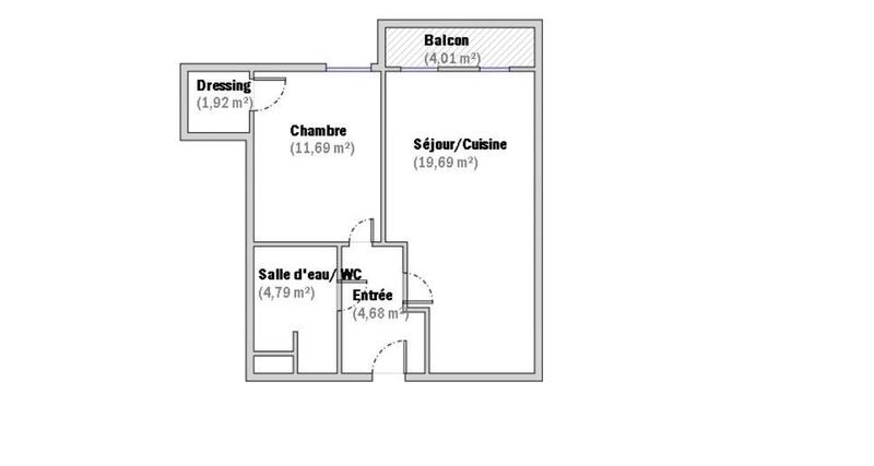 Appartement - 44 m² - 2 pièces