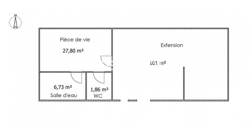 Maison - 36 m² - 1 pièce