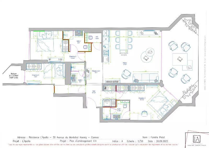 Appartement - 95 m² - 2 pièces