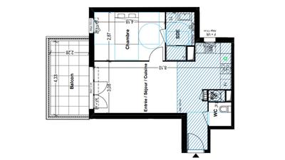 Appartement - 46 m² - 2 pièces