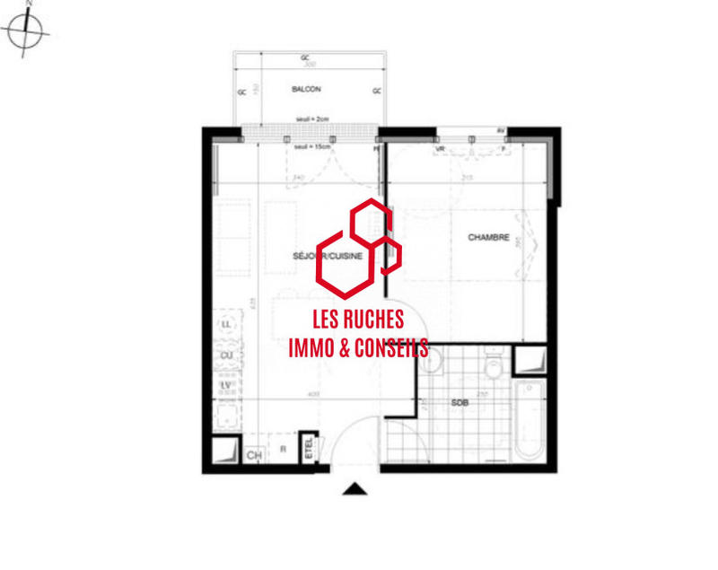 Appartement - 40 m² - 2 pièces