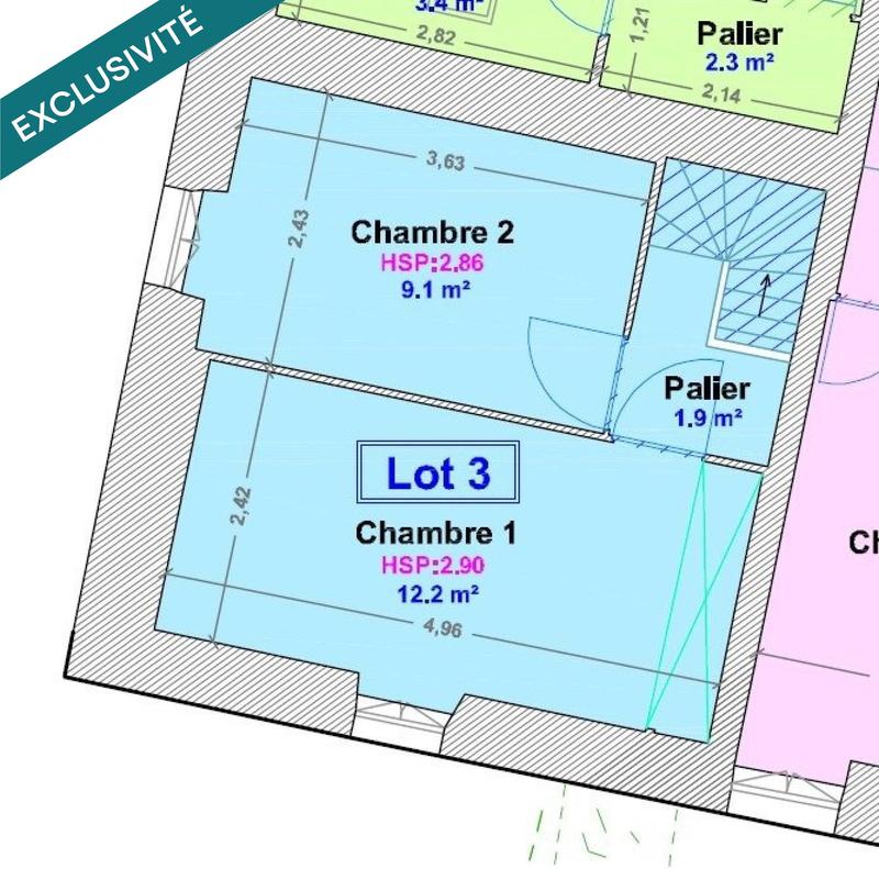 Appartement - 60 m² - 3 pièces