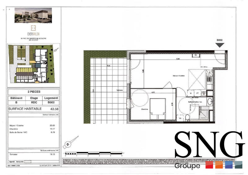 Appartement - 44 m² - 2 pièces