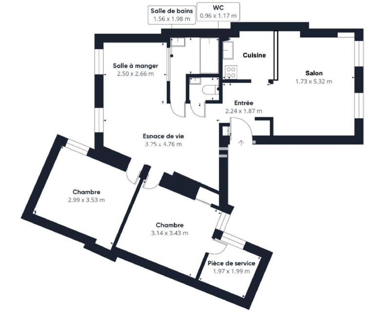 Appartement - 74 m² - 4 pièces