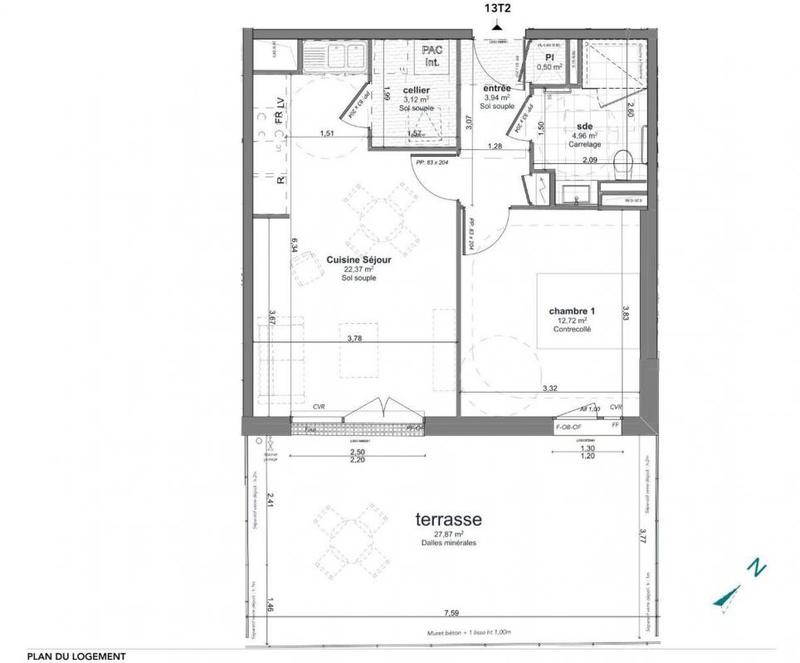 Appartement - 47 m² - 2 pièces