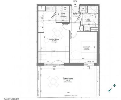 Appartement - 47 m² - 2 pièces