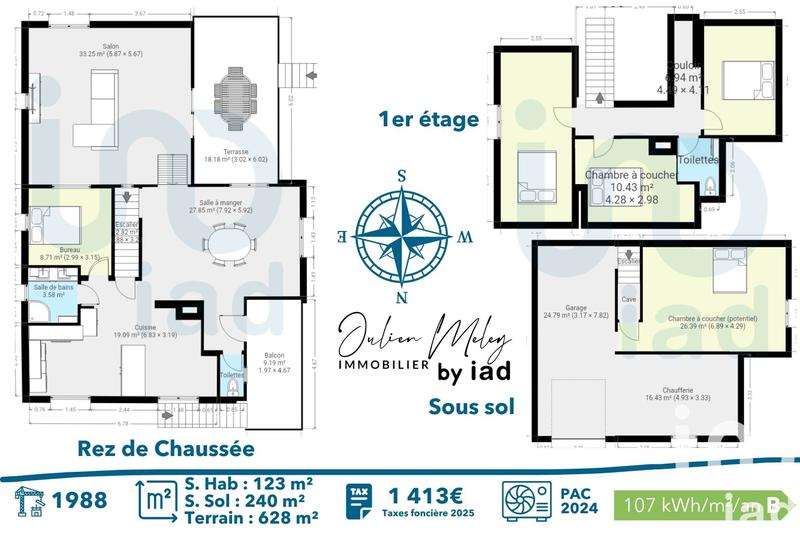 Maison - 123 m² - 6 pièces