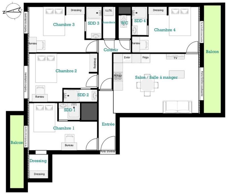 Appartement - 89 m² - 5 pièces