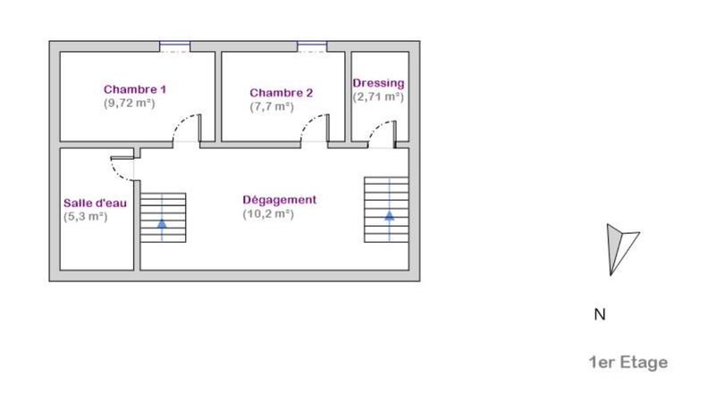 Maison - 85 m² - 4 pièces