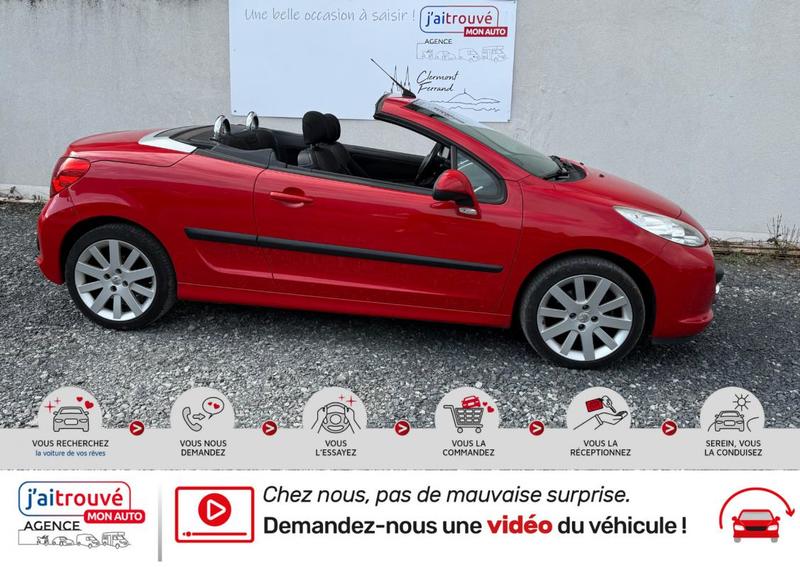 Peugeot 207 Cc 1.6 Vti 120Cv Red Color *107.000km*Véhicule sous Garantie 6 Mois*Kit de Distribution Ok*Dernier entretien et Ct Ok*Climatisation Bi-Zone*Autoradio*Vitres électriques*Abs*Esp