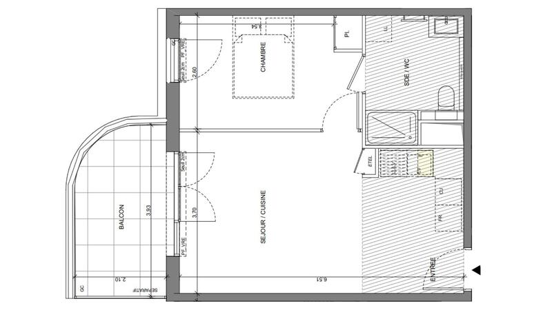 Appartement - 40 m² - 2 pièces