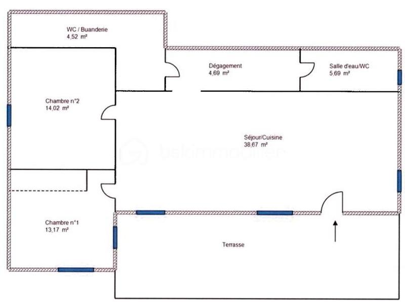 Appartement - 80 m² - 3 pièces
