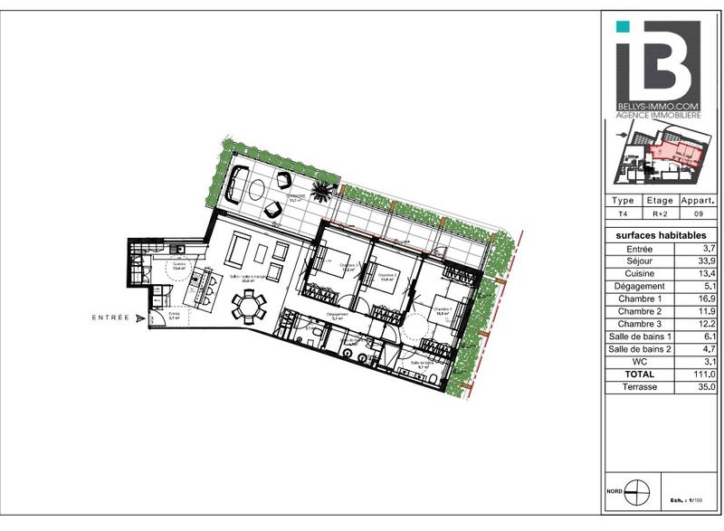 Appartement - 111 m² - 4 pièces