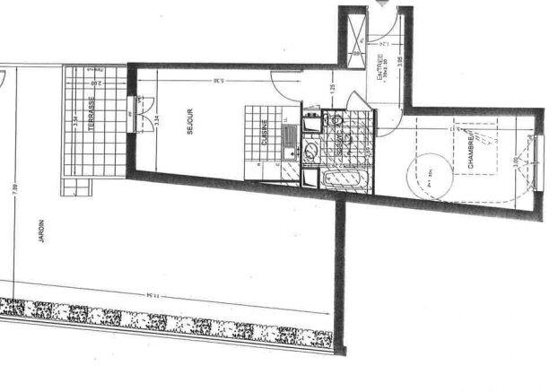 Appartement - 46 m² - 2 pièces