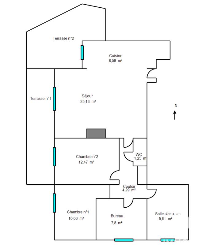 Appartement - 76 m² - 4 pièces