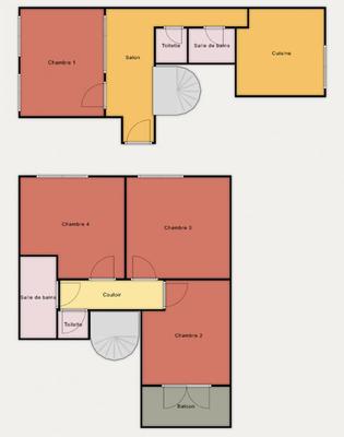 Chambre - 24 m² - 4 pièces