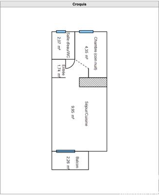 Appartement - 18 m² - 1 pièce