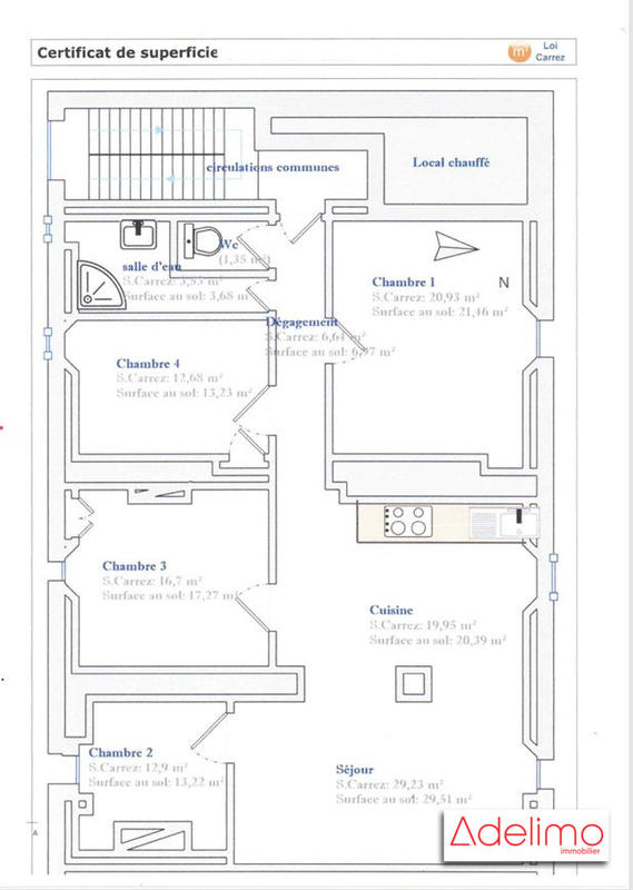 Appartement - 122 m² - 6 pièces