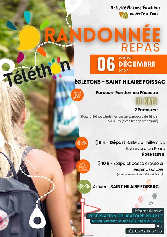 Téléthon : randonnée + repas