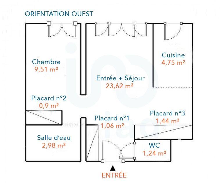 Appartement - 46 m² - 2 pièces