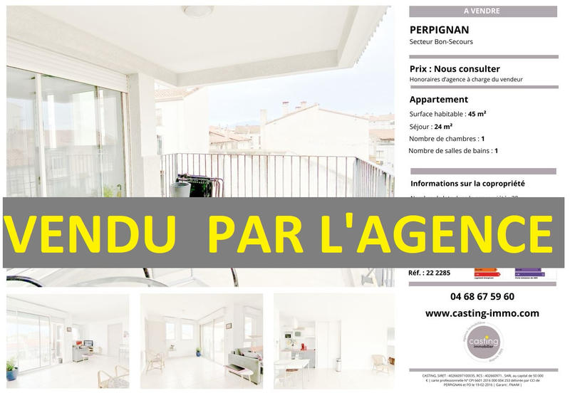 Appartement - 45 m² - 2 pièces