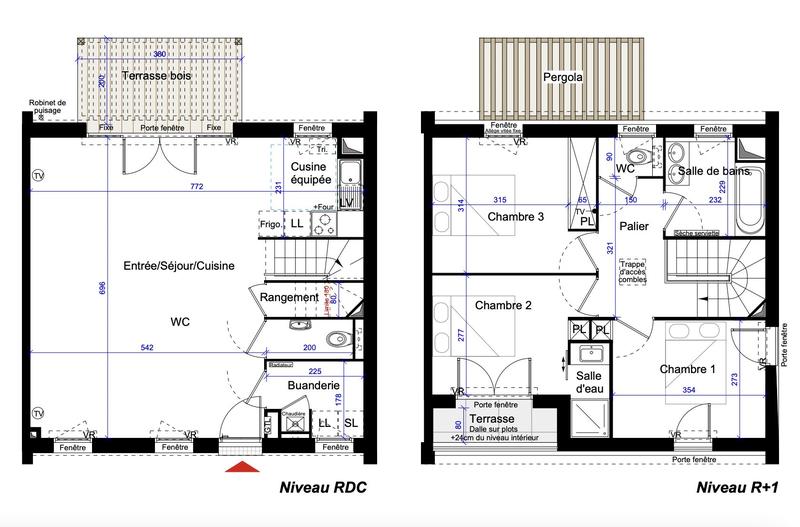 Maison contemporaine - 95 m² - 4 pièces
