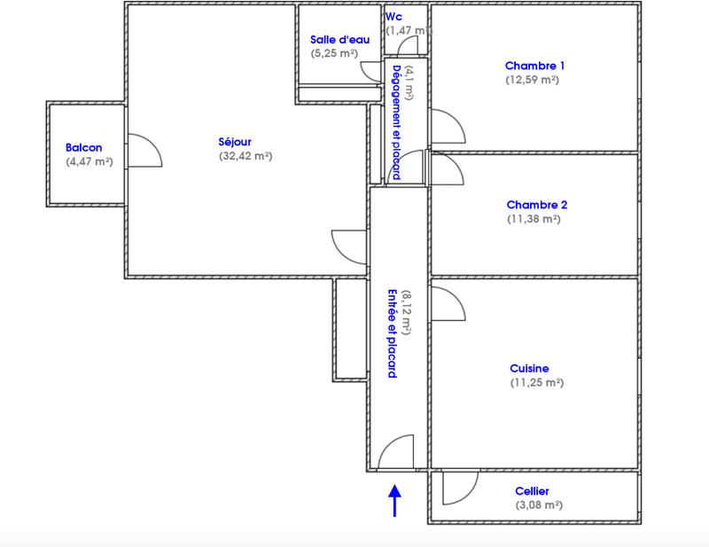 Appartement - 89 m² - 4 pièces
