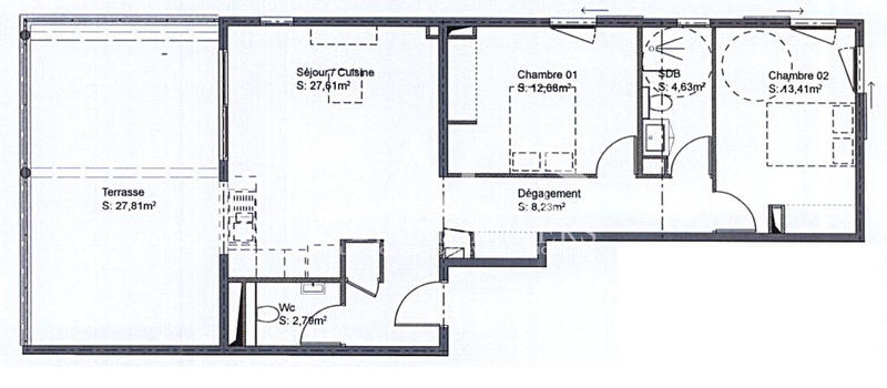 Appartement - 69 m² - 3 pièces