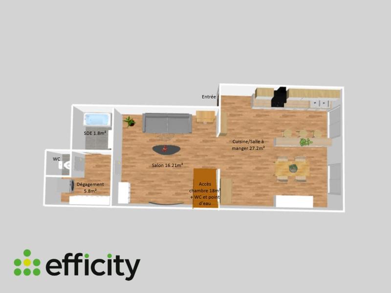 Appartement - 68 m² - 3 pièces