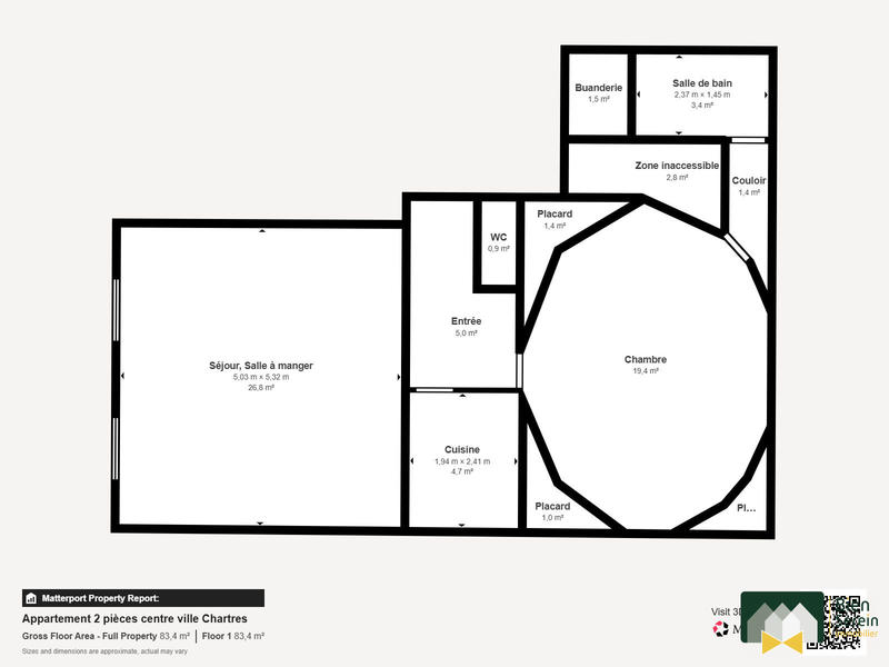 Appartement - 63 m² - 2 pièces