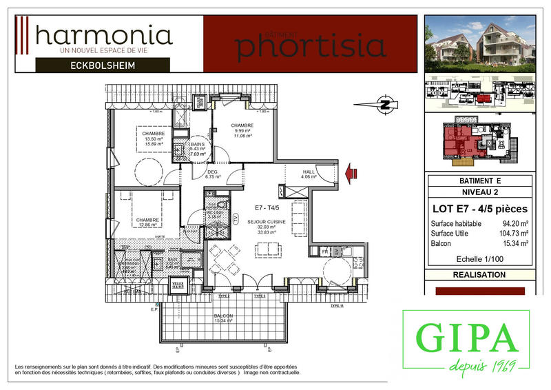 Appartement - 94 m² - 4 pièces