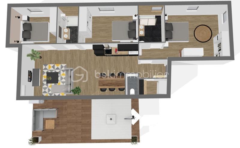 Appartement - 96 m² - 5 pièces